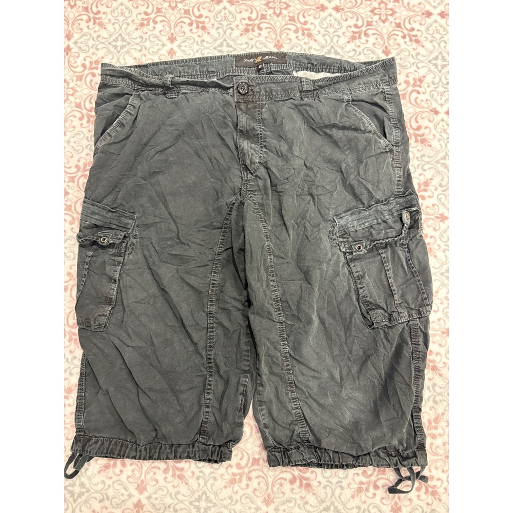 XRAY Jeans Mens Cargo Shorts Faded Black Cotton Utility Pockets Size 42